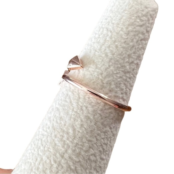Rose Gold Tone Arrow Thin Dainty Band Wrap Ring - Picture 5 of 9
